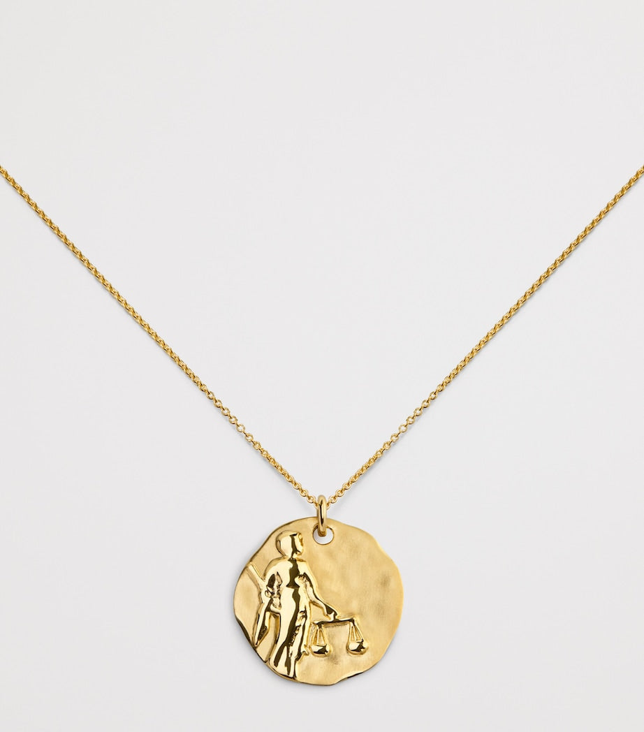 Monica Vinader gold vermeil Zodiac Libra necklace with adjustable chain (British brand)