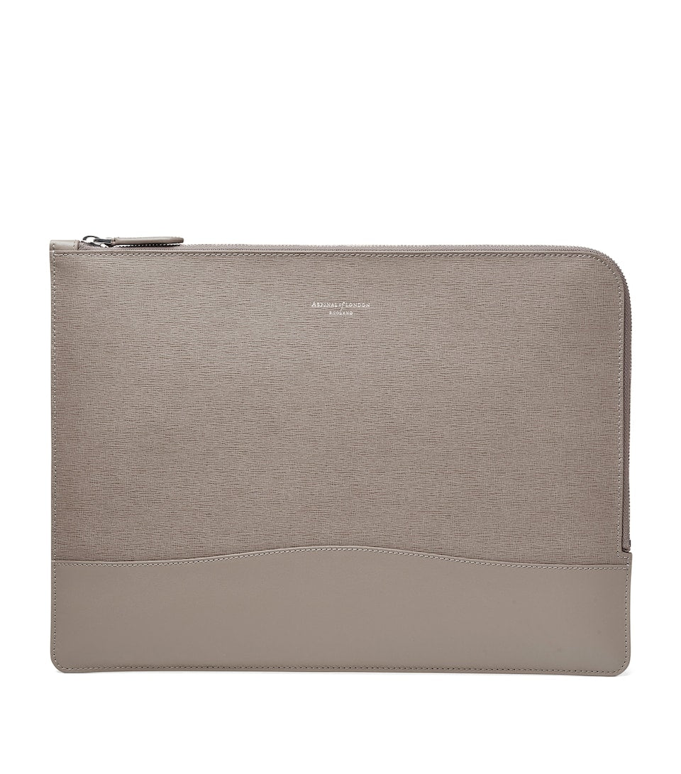 Leather Bifold Wallet with Suede Panels and Gold-Tone Hardware