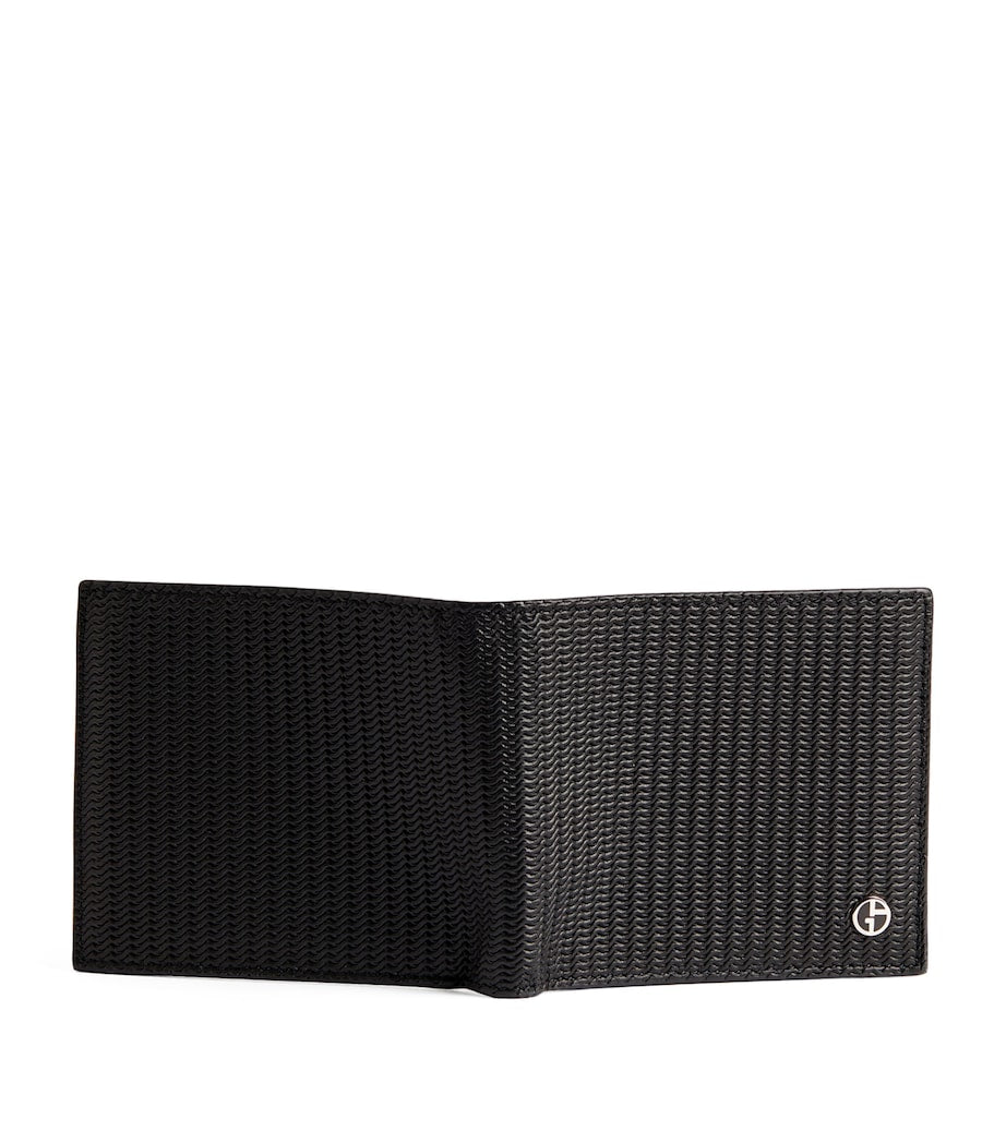 Giorgio Armani leather wave-embossed bifold wallet (British brand)