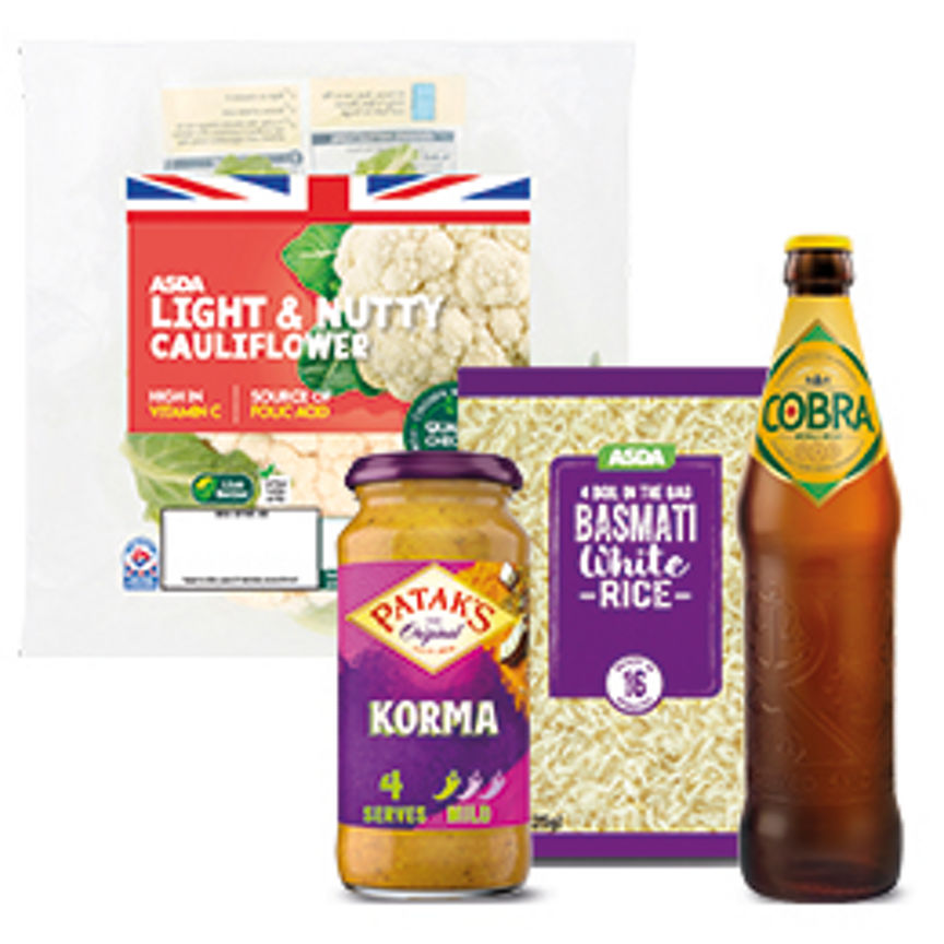 Cauliflower Korma & Beer Bundle GOODS ASDA   