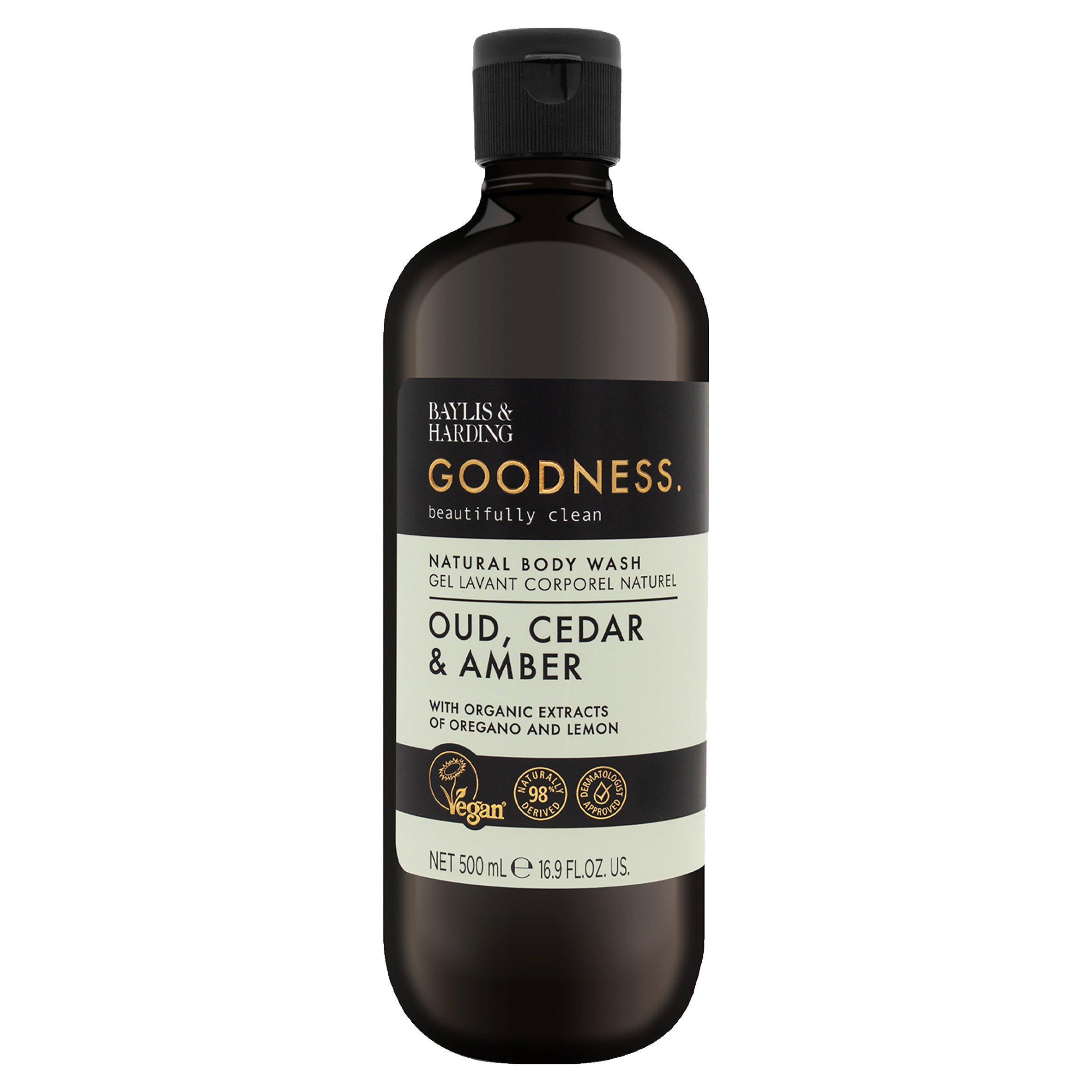 Baylis & Harding Goodness Oud & Cedar Natural Body Wash 500ml - McGrocer