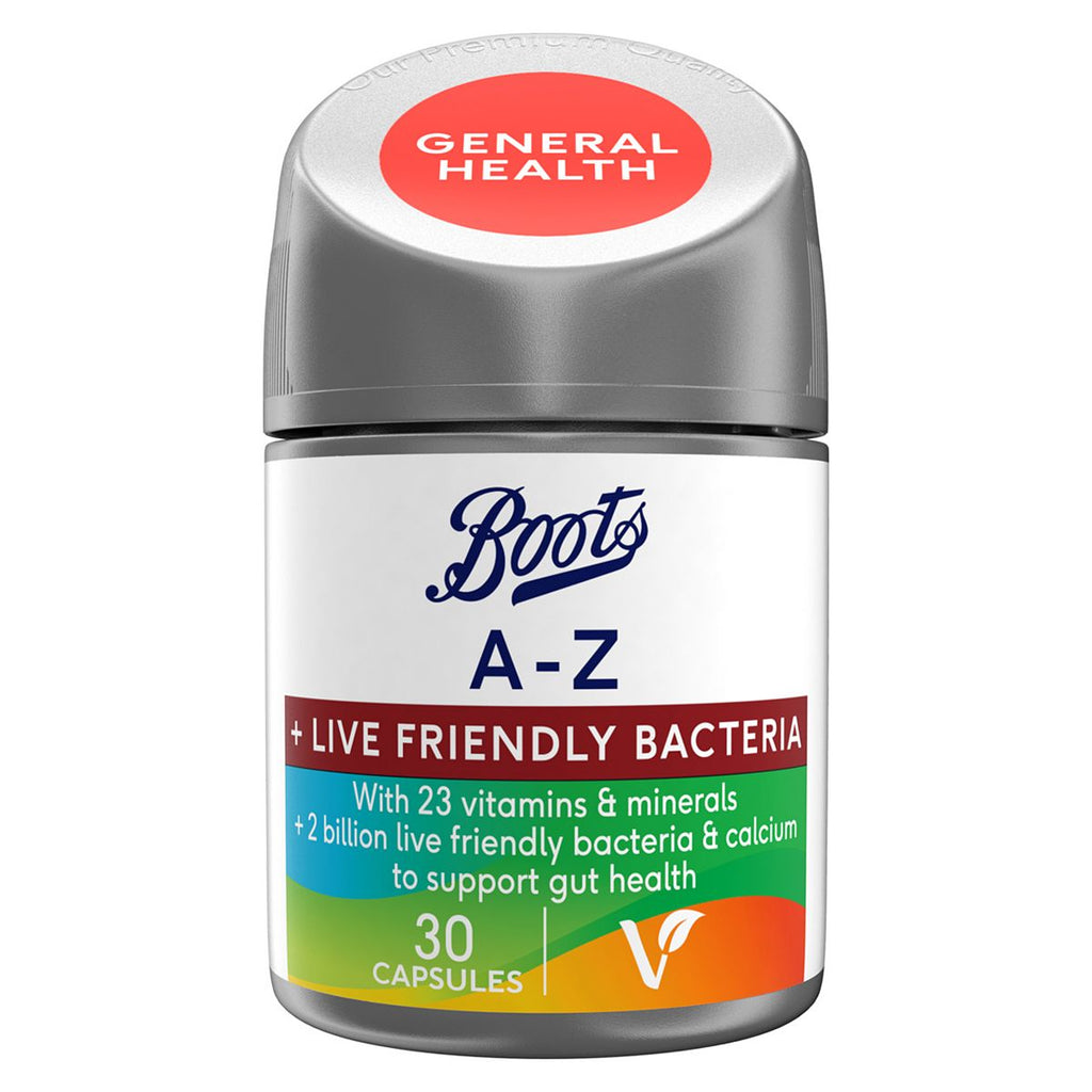 Boots A-Z Multivitamin + Live Friendly Bacteria 30 Capsules