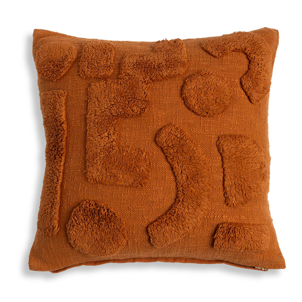 Habitat Abstract Orange Tufted Cushion 43x43