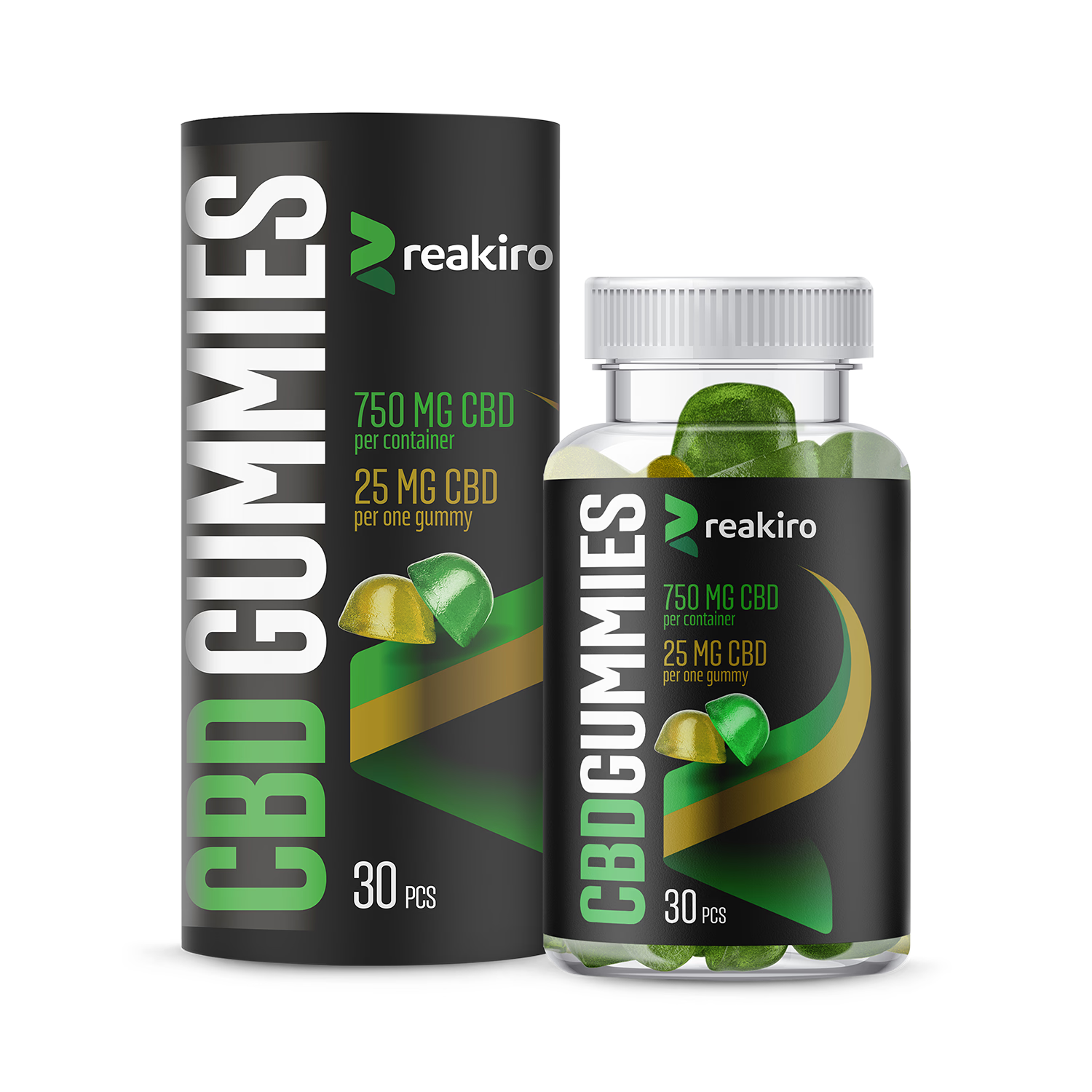 Reakiro CBD gummies apple lemon 30 piece, imported from the UK