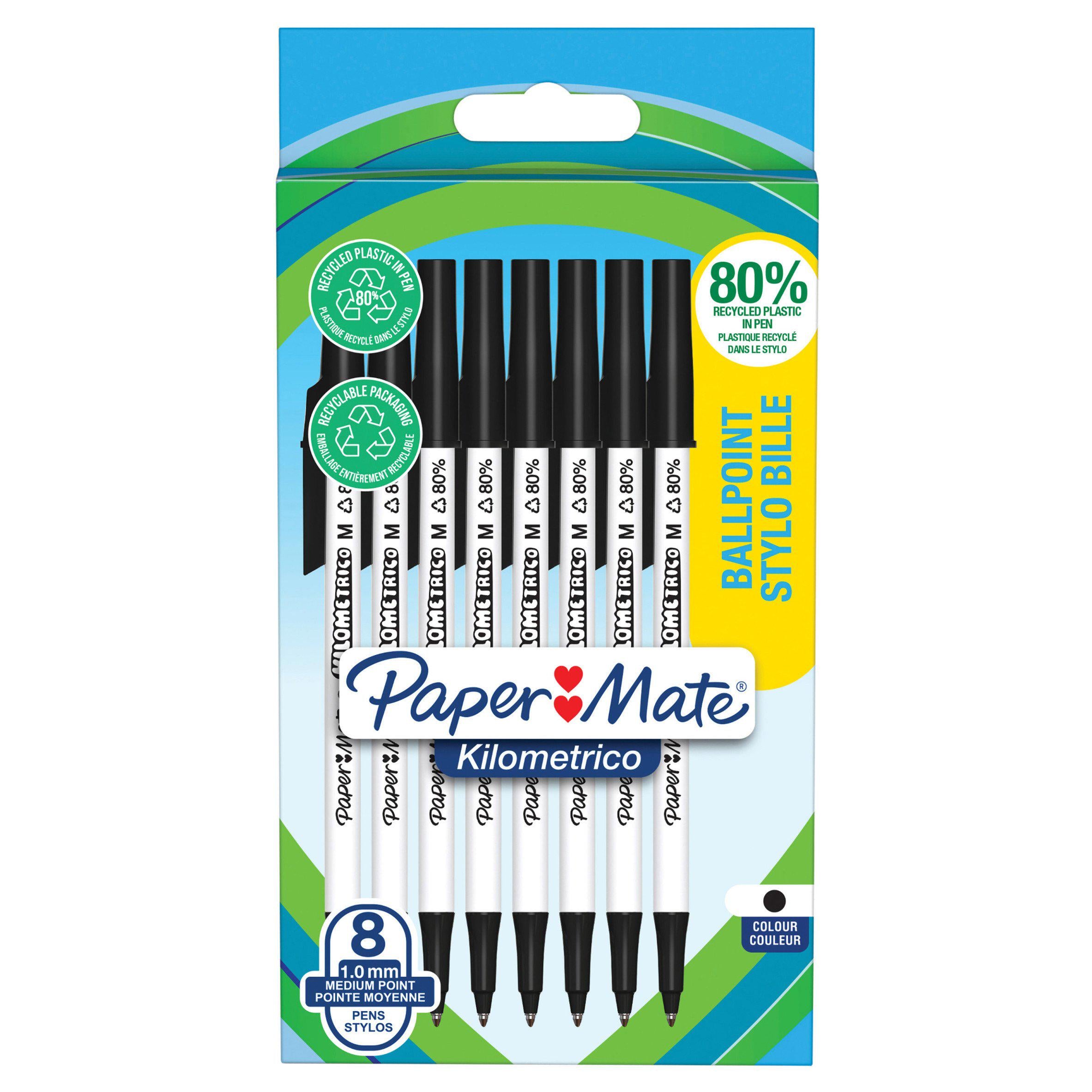 Paper Mate Kilometrico Recycled Black 8pk GOODS Sainsburys   