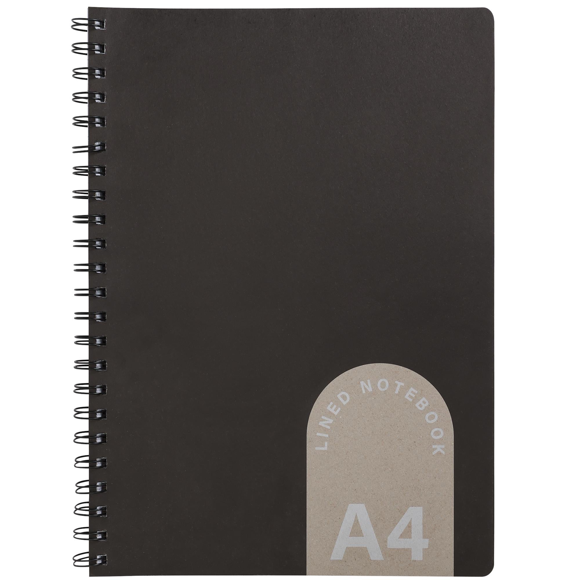 Sainsbury's Home Spiralbound Notebook Black/White/Grey A4 GOODS Sainsburys   