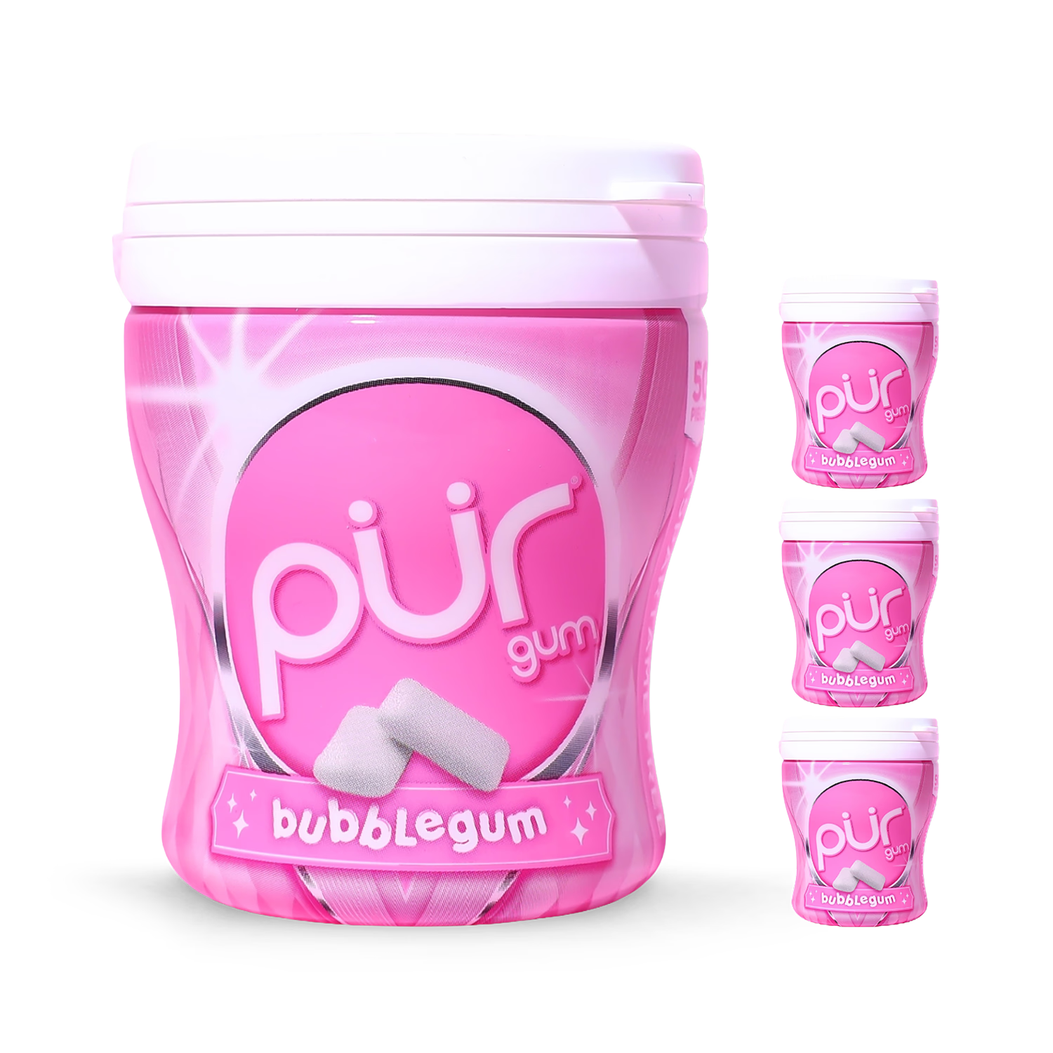 Bubblegum Gum 280g sugar-free gum shaker cups - British product