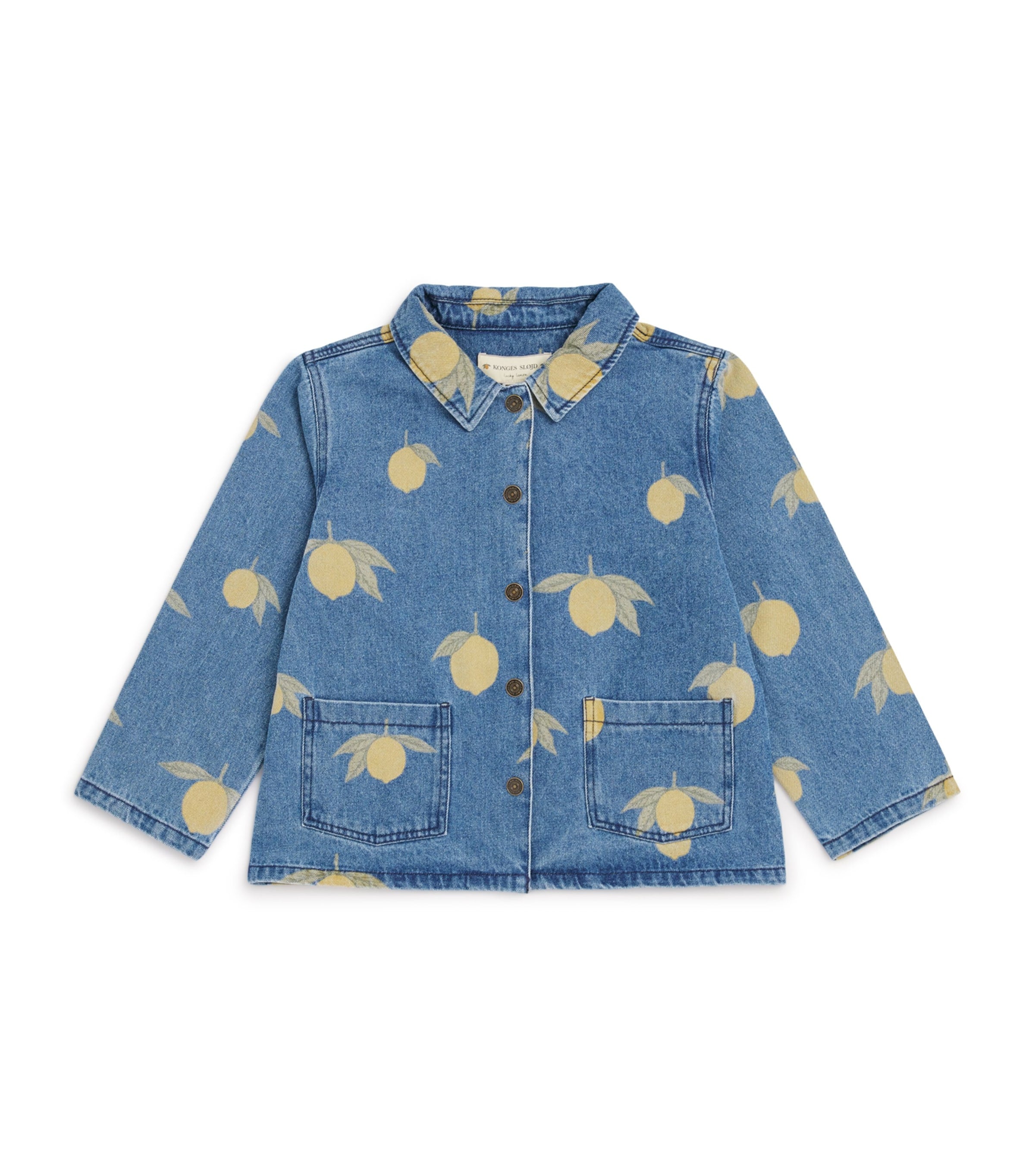 KONGES SLOJD lemon print denim jacket for children, UK version