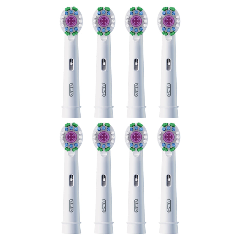 Oral-B Pro 3D White toothbrush heads 8 count, imported from the UK