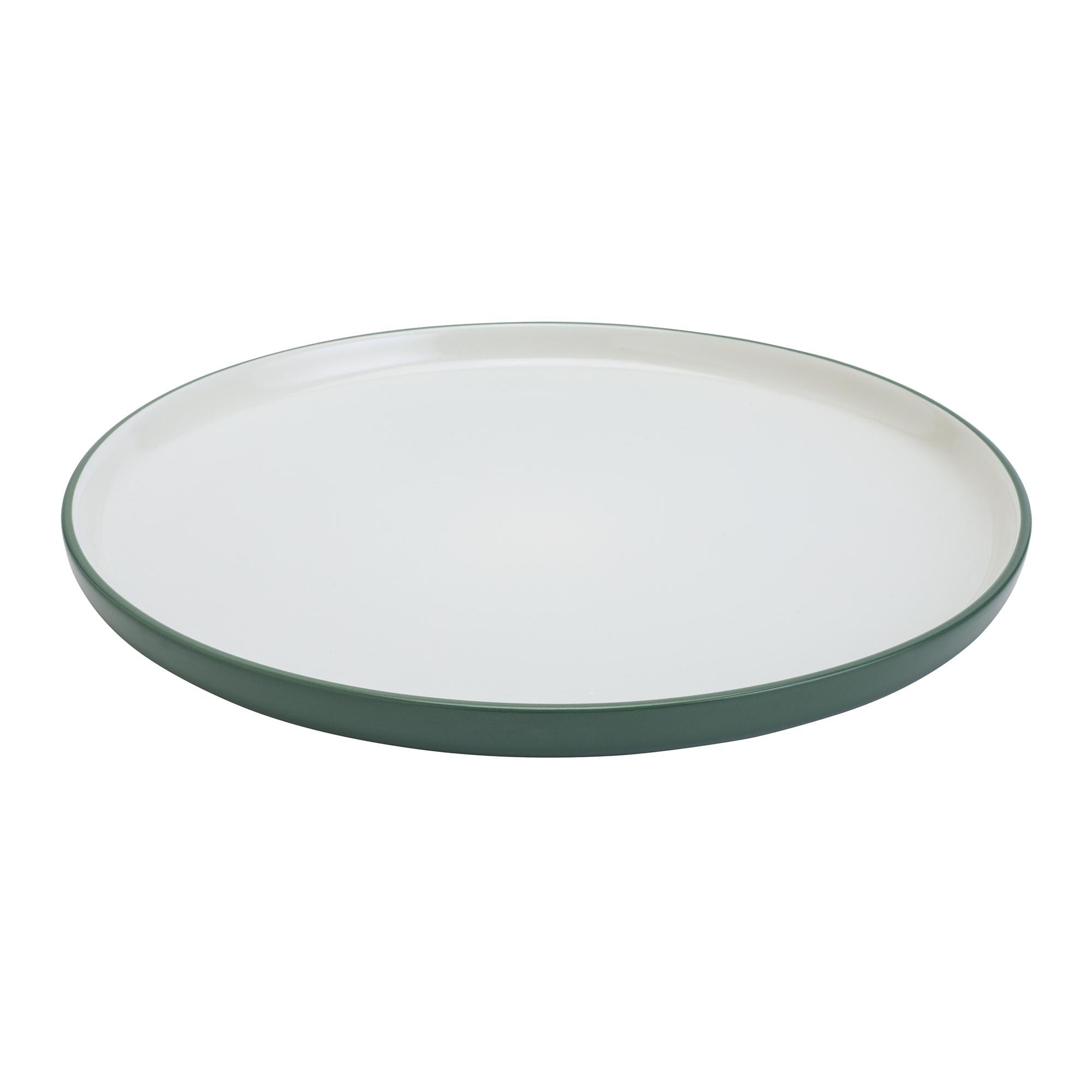 Habitat Two Tone Dinner Plate White Green GOODS Sainsburys   