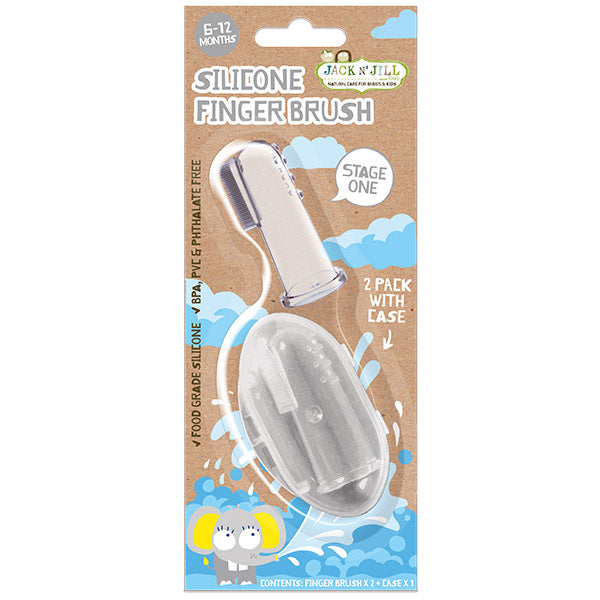 Jack N' Jill Silicone Finger Brush (2 Pack & Case) - Stage 1 GOODS Superdrug   