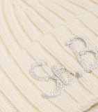 Mc2 Saint Barth Kids wool-blend ribbed logo beanie, imported from the UK
