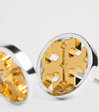 Tory Burch gold and silver-plated icon stud earrings 10mm, imported from the UK