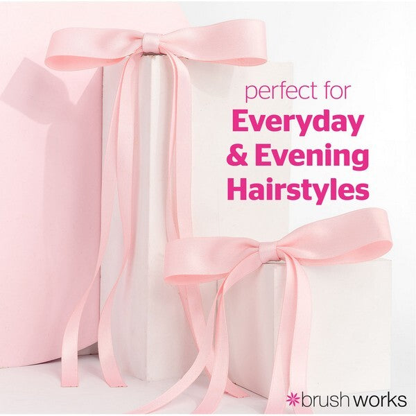 Brushworks Satin Hair Bow Pink Duo - British product