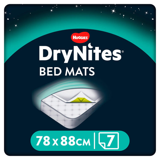 Huggies DryNites Bed Mats, Incontinence and Bed Wetting, compliment Pyjama Pants, 7 Mats nappies Sainsburys   