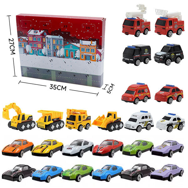 Livingandhome Christmas advent calendar car toy 35cm, imported from the UK