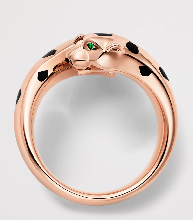 Cartier Panthère de Cartier ring rose gold tsavorite onyx, UK version