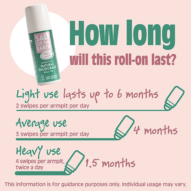 Salt of the Earth melon cucumber deodorant roll-on 75ml (British brand)