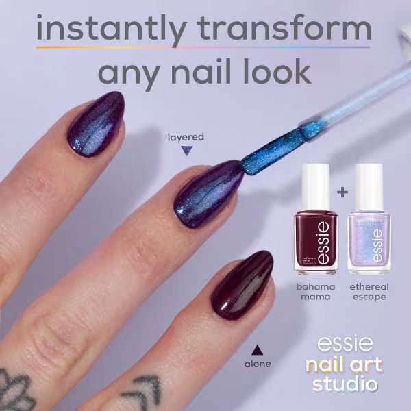 Essie Nail Art Topcoat Starlight Gold Flakie Effect - British product
