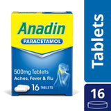 Anadin Paracetamol Pain Relief for Headaches Cold & Flu Tablets 16    16 per pack