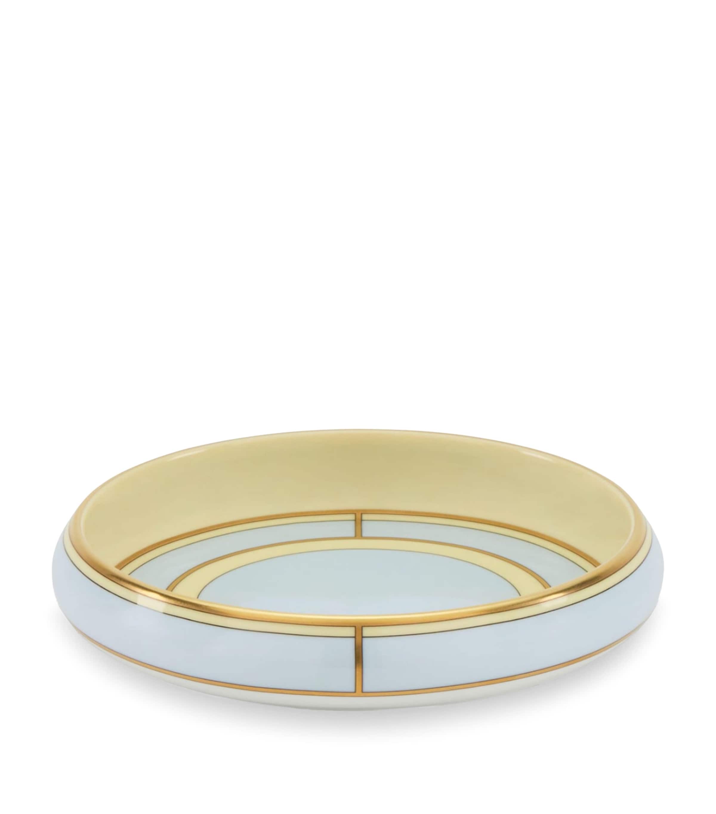 GINORI 1735 porcelain Celeste round tray 17cm - British product