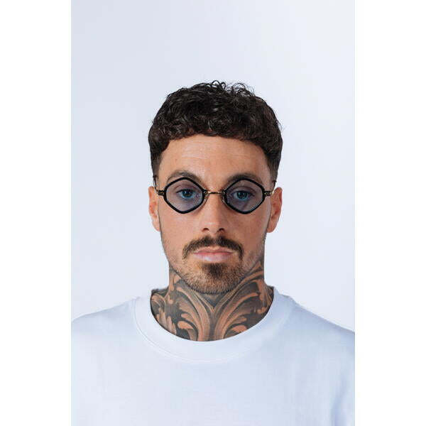 SVNX diamond shape sunglasses in black blue, imported from the UK