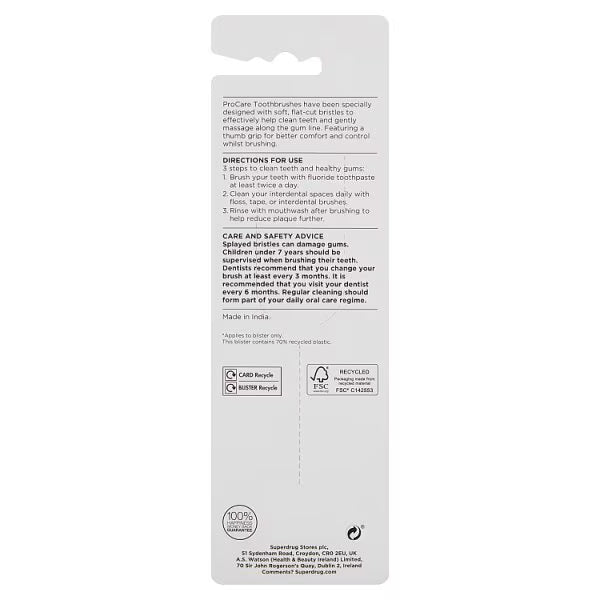 Pro Care toothbrush soft 4pk imported from the UK