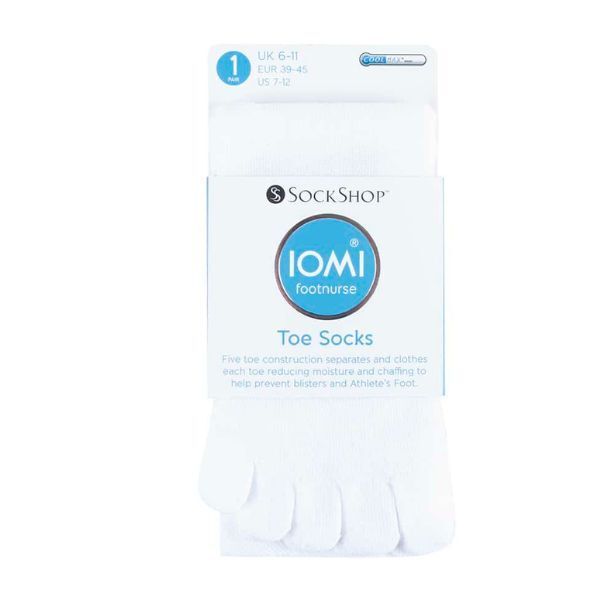 IOMI Cotton Toe Socks for Athletes Foot 6-11 UK