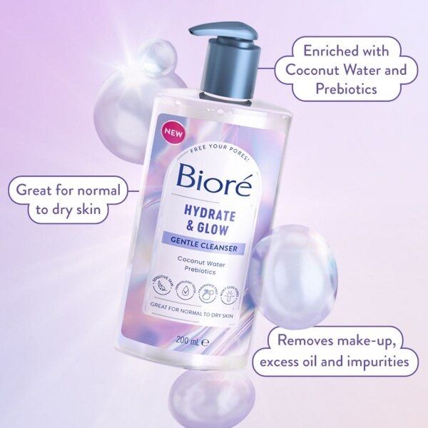 DNR Bioré Hydrate & Glow Gentle Cleanser 200ml GOODS Superdrug   