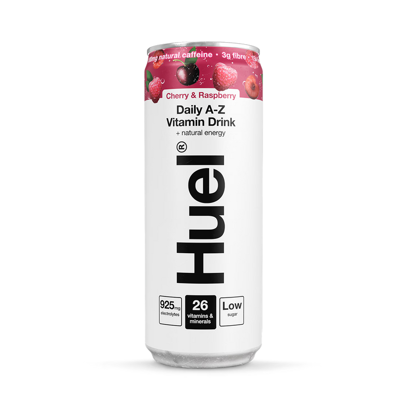 Huel Cherry Raspberry Vitamin Drink 330ml can, UK version