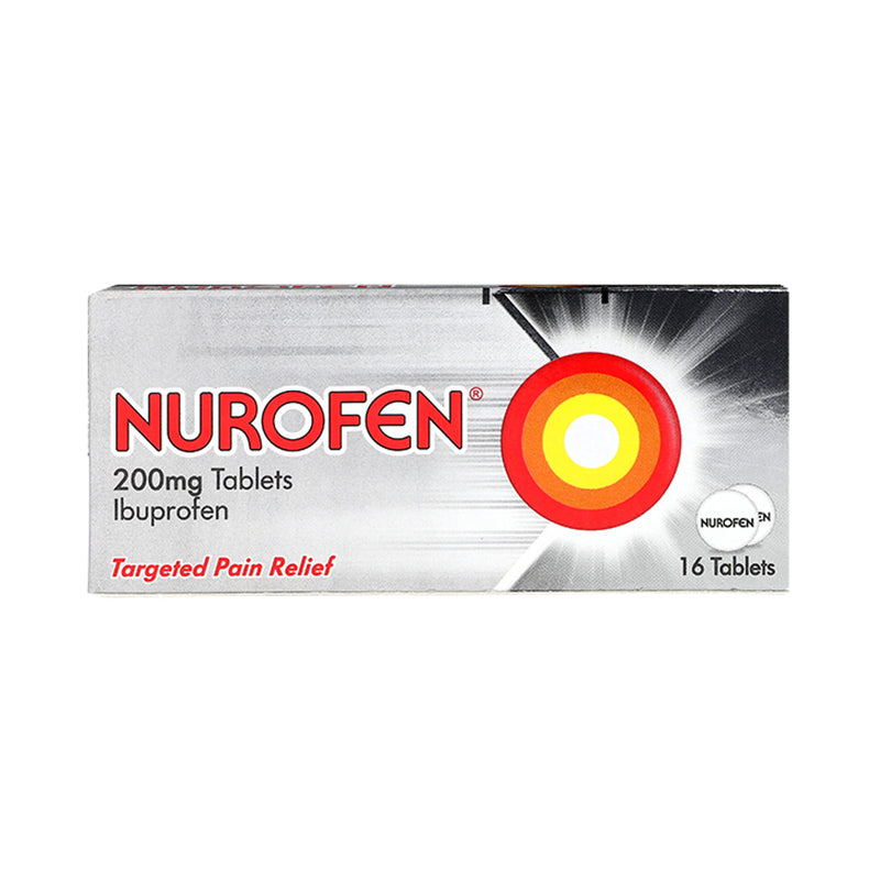 Nurofen 200mg tablets 16 pack, imported from the UK