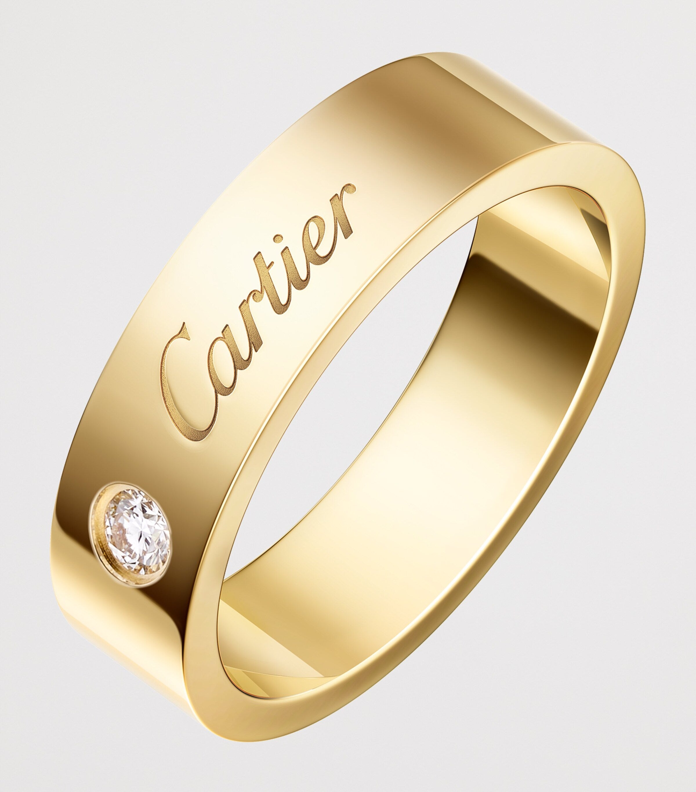 Cartier wedding ring yellow gold diamond 5mm (British brand)