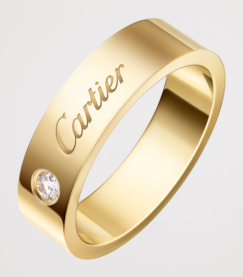 Cartier wedding ring yellow gold diamond 5mm (British brand)