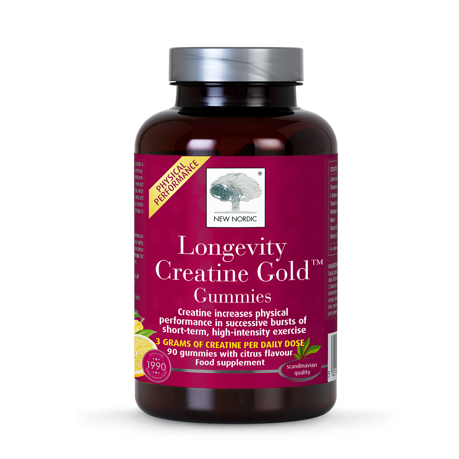 New Nordic citrus creatine gummies 90 gummies, imported from the UK