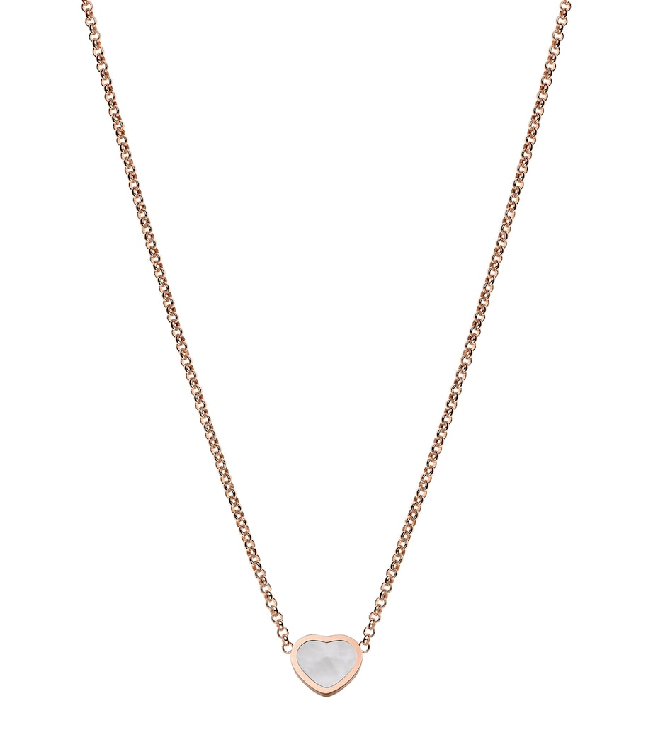 Chopard Happy Hearts pendant necklace 18kt rose gold mother-of-pearl, imported from the UK