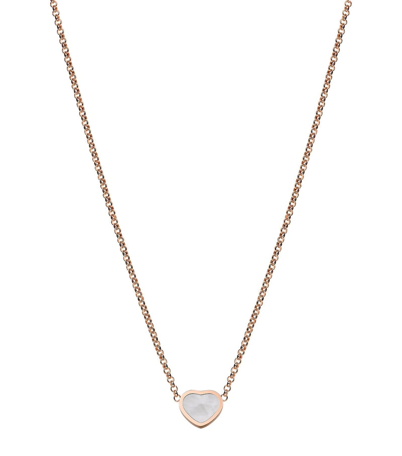 Chopard Happy Hearts pendant necklace 18kt rose gold mother-of-pearl, imported from the UK