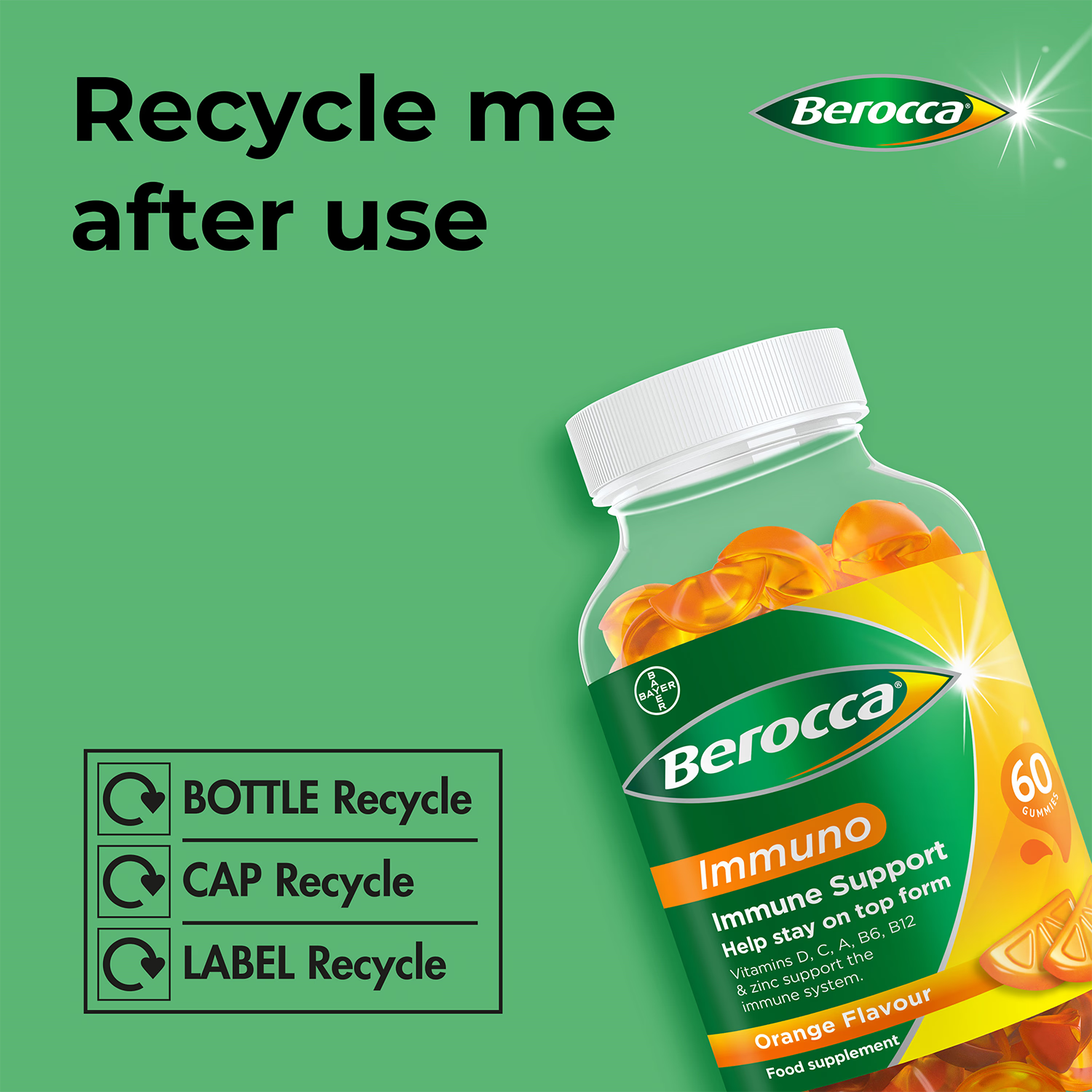 Berocca Immuno orange gummies 60 - British product