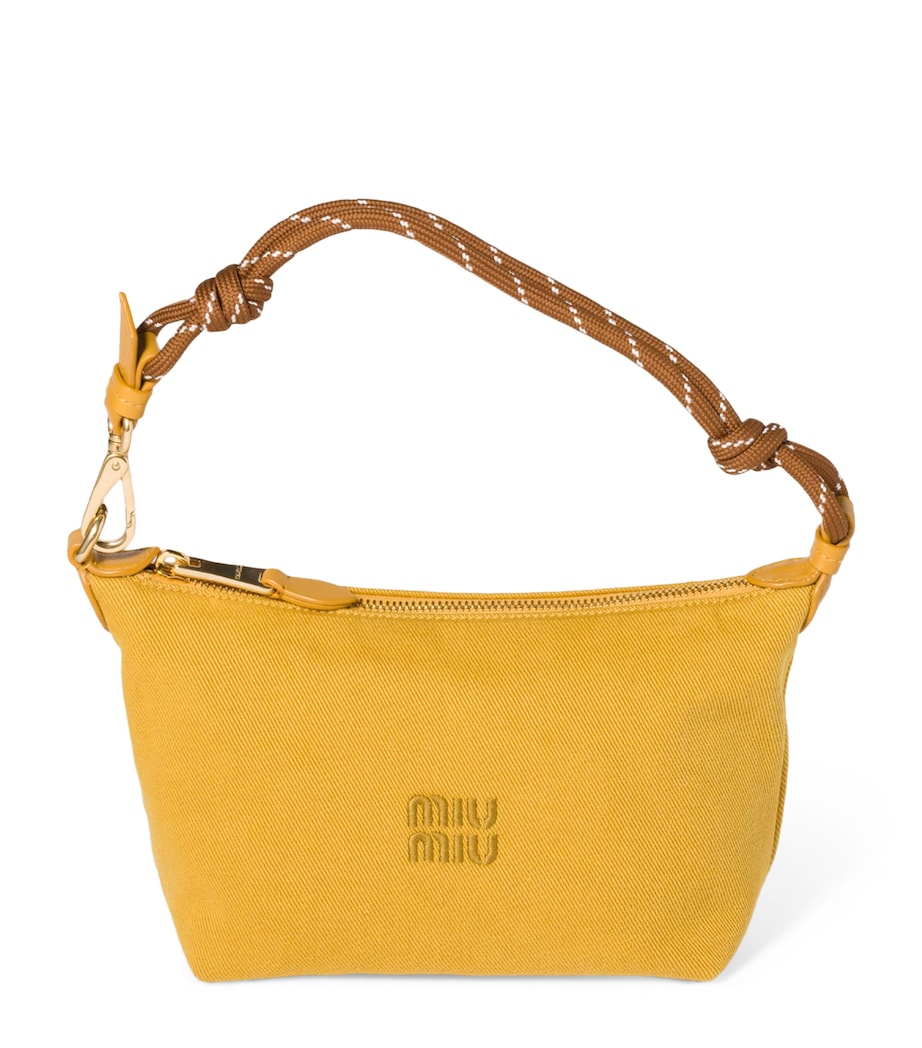 Miu Miu cotton gabardine logo pouch 14cm x 18.5cm - British product