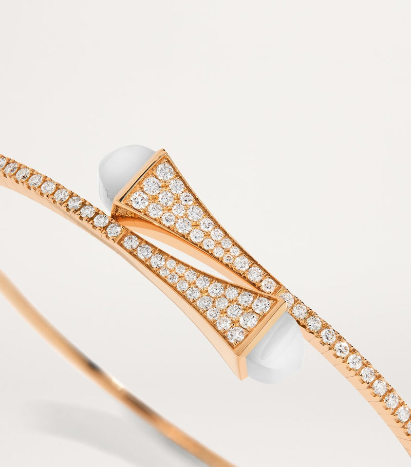 MARLI New York rose gold diamond agate Cleo slim bracelet, imported from the UK