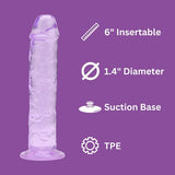 Loving Joy 6 inch suction cup dildo purple, imported from the UK