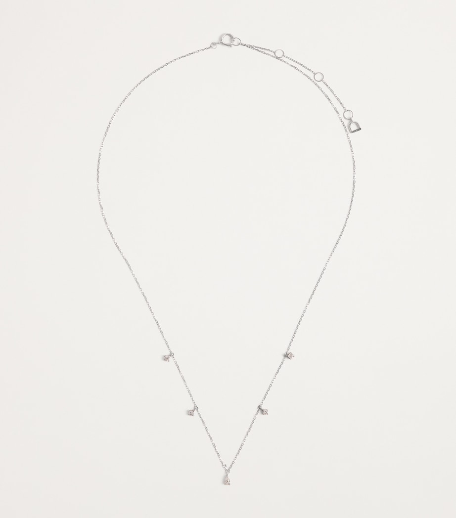 Astrid & Miyu white gold diamond charm necklace 38cm - British product