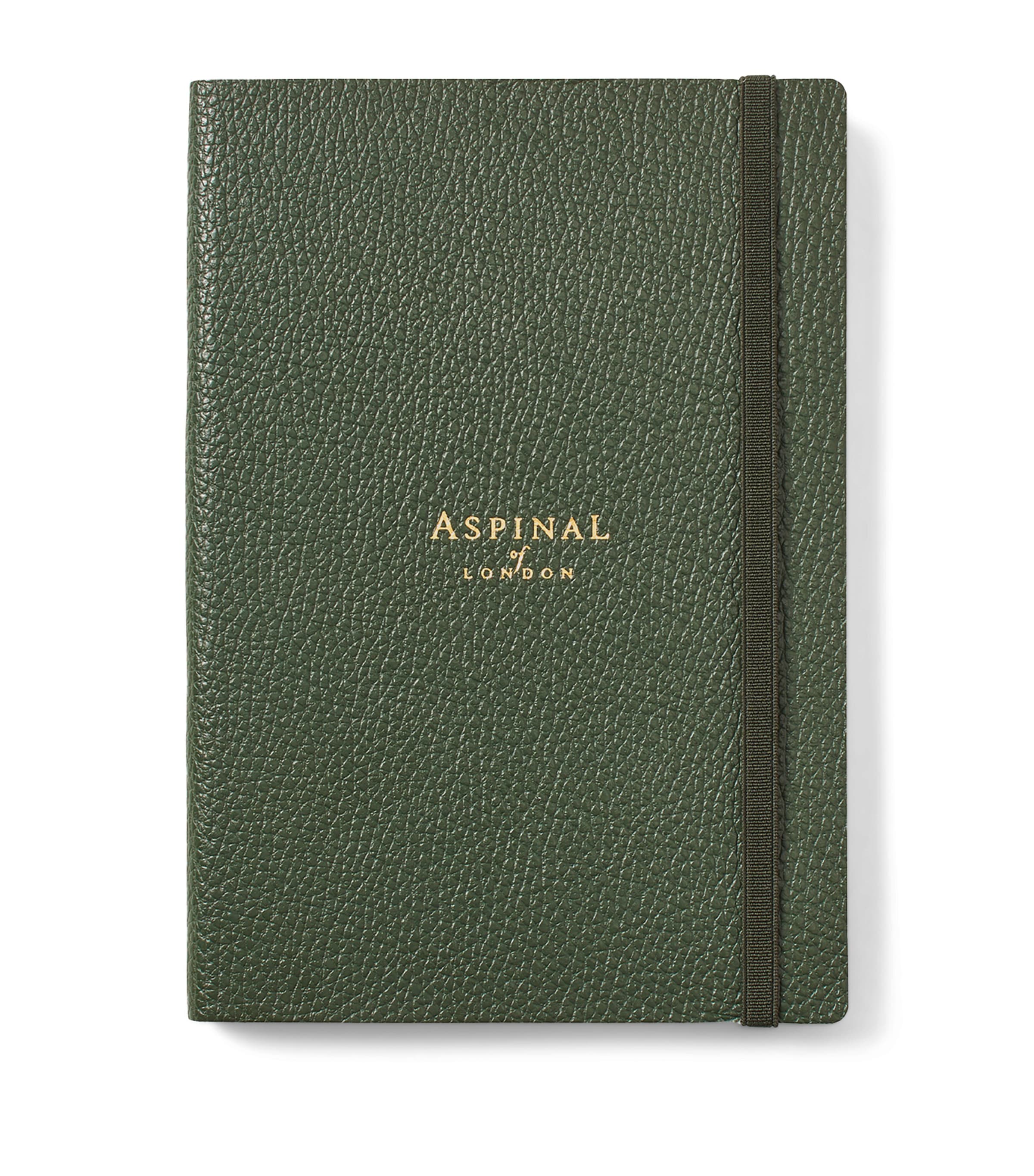 Aspinal of London grained leather bound A5 notebook - British product