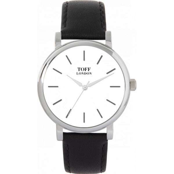 Toff London white ladies traditional watch with leather strap - British product