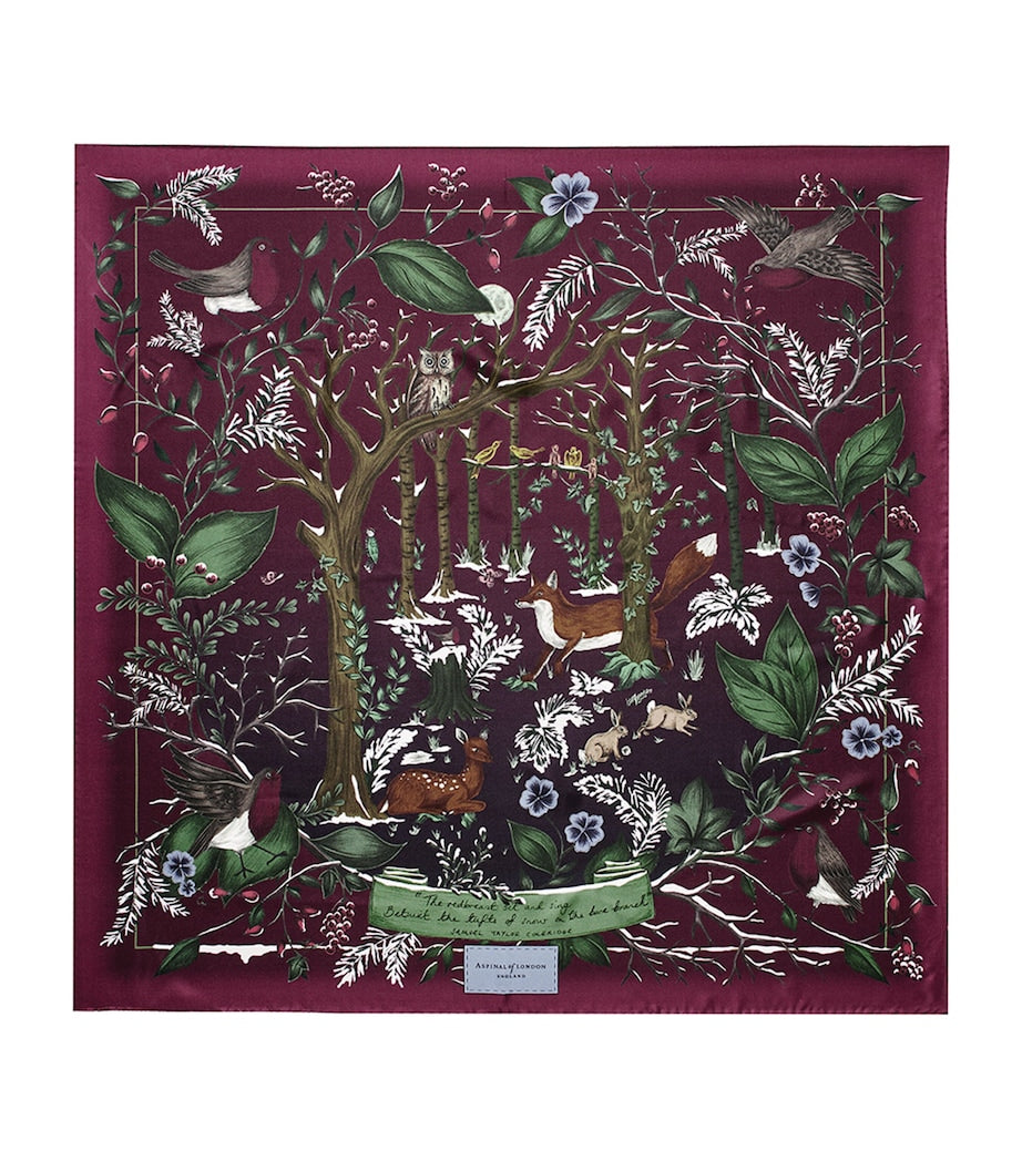 Aspinal of London Woodland silk scarf 90cm - British product
