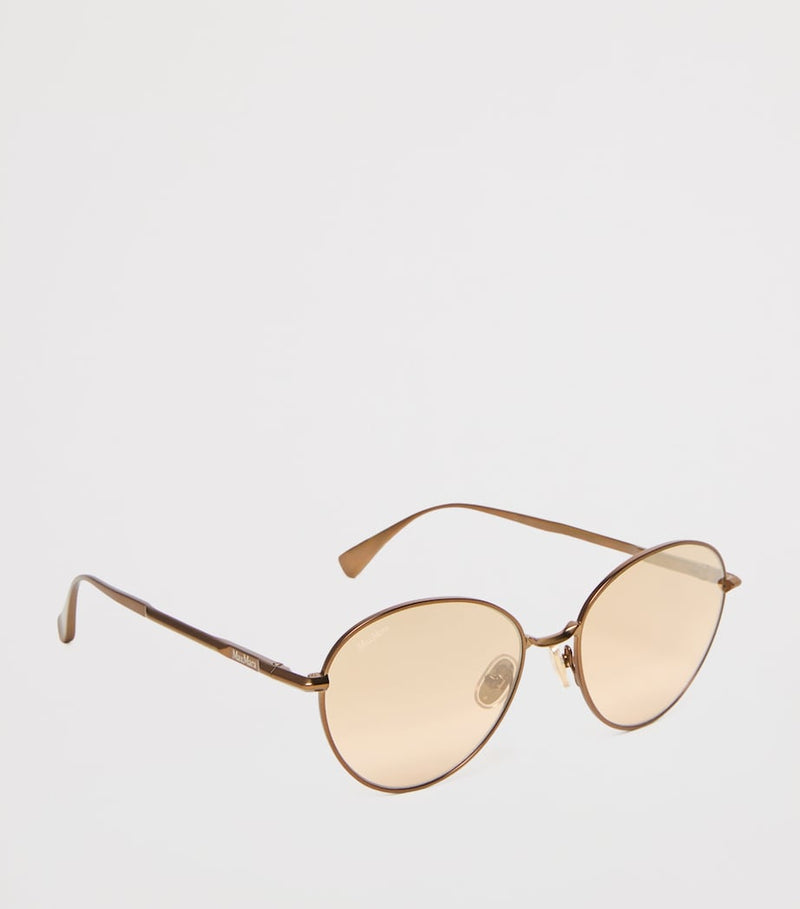 Max Mara metal oval sunglasses with carrying case (British brand)