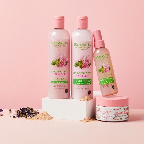 Superdrug Extracts Mallow Flower & Pink Clay Shampoo GOODS Superdrug   