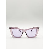 SVNX oversized cateye sunglasses in purple, UK version