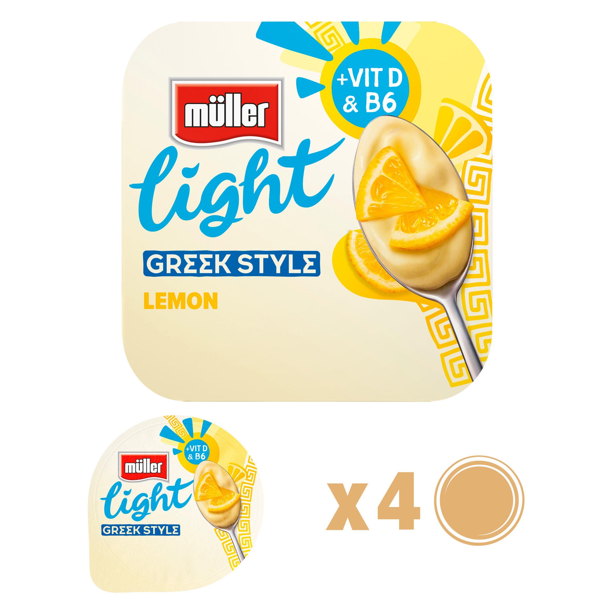 Müller Light Greek Style Luscious Lemon Yogurt 4x115g GOODS Sainsburys   