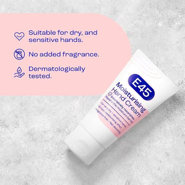 E45 Daily Hand Cream Nourishing Moisturiser For Sensitive Skin 50ml - British product