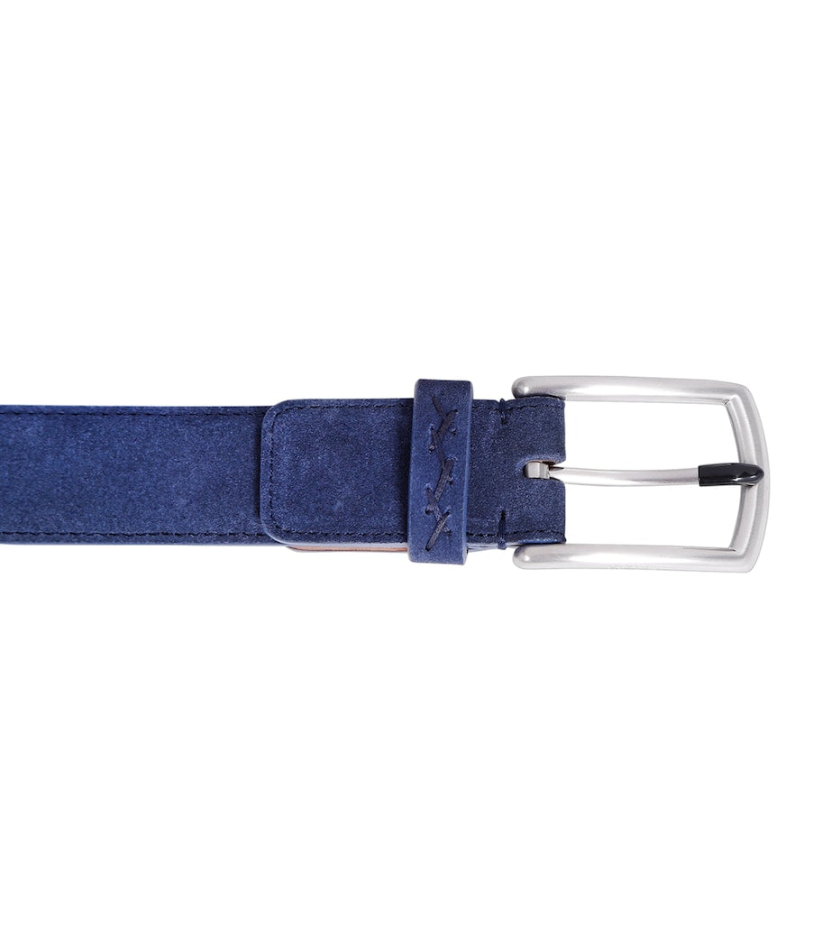 Zegna suede triple stitch belt - Italian luxury, UK version
